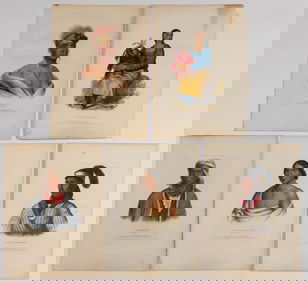 MCKENNEY AND HALL NATIVE AMERICAN PORTRAIT PRINTS, LOT OF FIVE