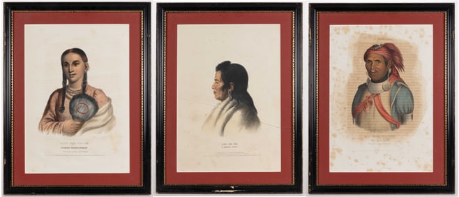 MCKENNEY AND HALL NATIVE AMERICAN PORTRAIT PRINTS, LOT OF THREE