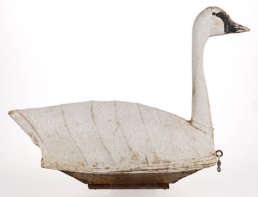 SIGNED AND ATTRIBUTED WATERFIELD (KNOTTS ISLAND, NC ) AMERICAN FOLK ART PAINTED CANVAS AND WOOD