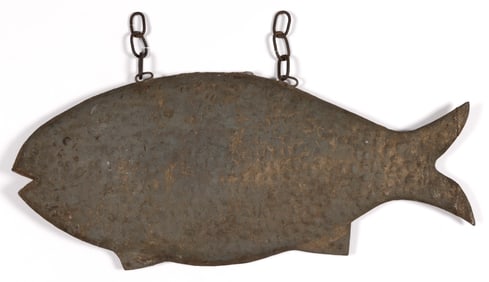 FOLK ART CUT-OUT SHEET-IRON FISHMONGER'S TRADE SIGN