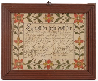 PENNSYLVANIA GERMAN FOLK ART FRAKTUR