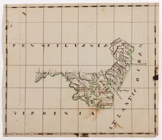 MID-ATLANTIC SCHOOLBOY MAP OF MARYLAND, DELAWARE, AND NEW JERSEY