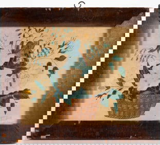 PENNSYLVANIA SCHOOL (19TH CENTURY) FOLK ART THEOREM-STYLE STILL-LIFE