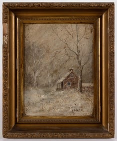 MARY B. LEISZ (BERKS CO., PENNSYLVANIA, 1876-1935) WINTER LANDSCAPE PAINTING