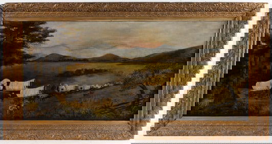 VALLEY OF VIRGINIA (19TH CENTURY) WAGON TRAIN GENRE PAINTING