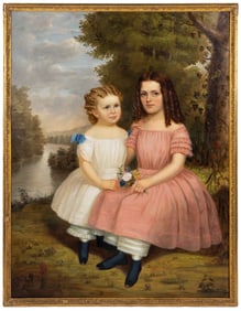 FINE NEW JERSEY DOUBLE PORTRAIT OF MARTHA CRANE HEATH AND JANE WILSON HEATH