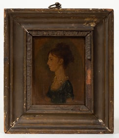 FRANCIS CEZERON (ACTIVE EARLY 19TH CENTURY), ATTRIBUTED, FOLK ART MINIATURE PORTRAIT OF A YOUNG LADY