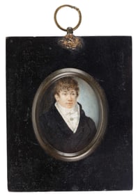 AMERICAN OR BRITISH SCHOOL (19TH CENTURY) MINIATURE PORTRAIT OF A GENTLEMAN