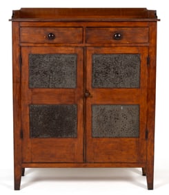 FREDERICK CO., SHENANDOAH VALLEY OF VIRGINIA PUNCHED-TIN-PANELED MAPLE FOOD / PIE SAFE