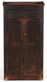 VIRGINIA, POSSIBLY SHENANDOAH VALLEY, VERNACULAR YELLOW PINE AND POPLAR TALL JELLY CUPBOARD