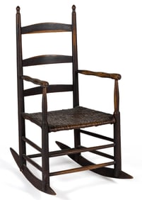 FRAVEL FAMILY, SHENANDOAH CO., SHENANDOAH VALLEY OF VIRGINIA PAINTED LADY'S SPLIT-BOTTOM ROCKING