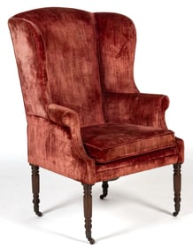 VIRGINIA, PROBABLY RICHMOND OR PETERSBURG, WALNUT WING-BACK NECESSARY CHAIR