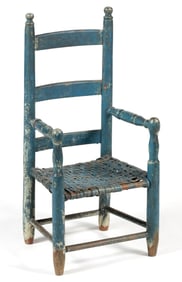 SOUTHERN PAINTED CHILD'S LADDERBACK ARMCHAIR
