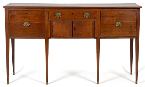 RARE SIGNED GEORGIA PIEDMONT FEDERAL INLAID WALNUT SIDEBOARD / HUNTBOARD