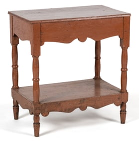 SOUTHERN, PROBABLY GEORGIA, VERNACULAR PAINTED YELLOW PINE STAND TABLE