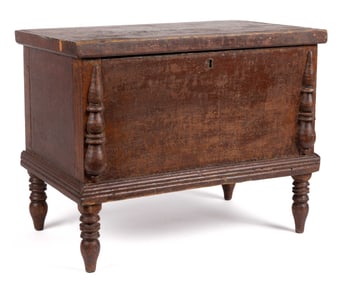 TENNESSEE ATTRIBUTED CHERRY AND POPLAR CHILD'S BLANKET CHEST
