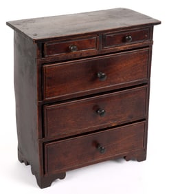 AMERICAN, PROBABLY NORTH CAROLINA, WALNUT MINIATURE CHEST OF DRAWERS