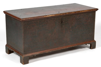 MID-ATLANTIC PAINT-DECORATED PINE BLANKET CHEST