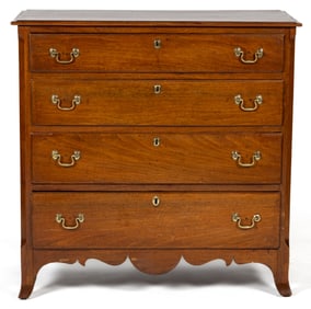 MID-ATLANTIC FEDERAL WALNUT CHEST OF DRAWERS