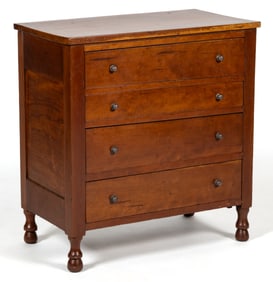 MID-ATLANTIC LATE FEDERAL CHERRY DIMINUTIVE CHEST OF DRAWERS