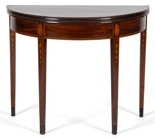 BALTIMORE, MARYLAND FEDERAL INLAID MAHOGANY CARD / GAMES TABLE