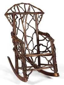 MID-ATLANTIC RUSTIC BENT-TWIG ROCKER / ROCKING CHAIR