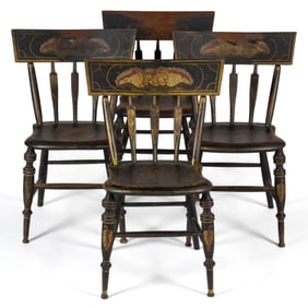 MID-ATLANTIC PAINT-DECORATED FANCY CHAIRS, SET OF FOUR