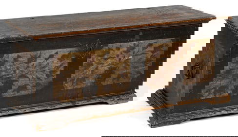 PENNSYLVANIA PAINT-DECORATED POPLAR DOWER / BLANKET CHEST