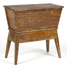 AMERICAN, PROBABLY PENNSYLVANIA, PAINT-DECORATED POPLAR DOUGH BOX