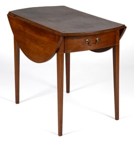 NEW ENGLAND FEDERAL INLAID MAHOGANY PEMBROKE TABLE