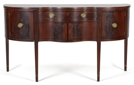 AMERICAN CENTENNIAL FEDERAL-STYLE INLAID MAHOGANY SIDEBOARD