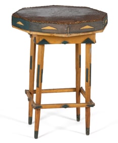 CANADIAN FOLK ART PAINT-DECORATED STAND TABLE