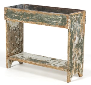 AMERICAN PAINTED WHITE PINE DRYSINK / BENCH CUPBOARD