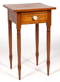 AMERICAN LATE FEDERAL TIGER MAPLE STAND TABLE