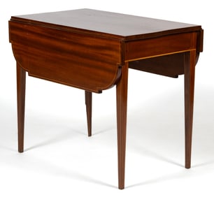 AMERICAN FEDERAL INLAID MAHOGANY PEMBROKE TABLE
