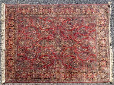SEMI-ANTIQUE SAROUK PERSIAN ROOM-SIZE CARPET / RUG
