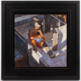 PAUL SCHULENBURG (AMERICAN, B. 1955) PORTRAIT OF A CAPE COD, MASSACHUSETTS LONGSHOREMAN