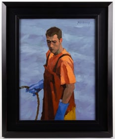 PAUL SCHULENBURG (AMERICAN, B.1955) PORTRAIT OF A CAPE COD, MASSACHUSETTS FISHERMAN