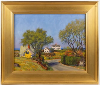 STEVE KENNEDY (AMERICAN, XX-XXI) CAPE COD, MASSACHUSETTS LANDSCAPE WITH HOUSES