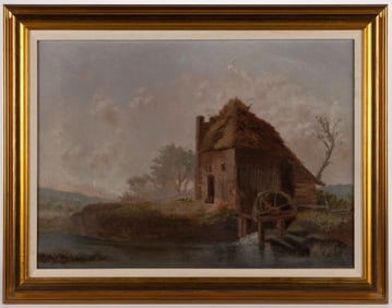 JOHN JAMES MYLCHREEST (MIDDLETOWN, CONNECTICUT, 1876-1944) LANDSCAPE WITH MILL