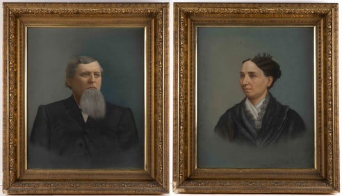PAIR OF ROCKINGHAM CO., SHENANDOAH VALLEY OF VIRGINIA ROSENBERGER FAMILY PORTRAITS