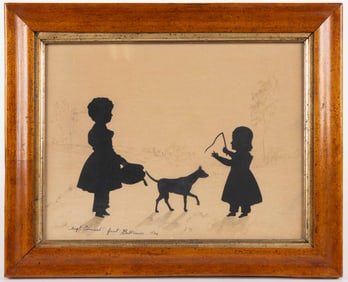 AUGUSTE EDOUART (FRENCH / AMERICAN, 1789-1861) CUT-AND-PASTED BALTIMORE, MARYLAND SILHOUETTE