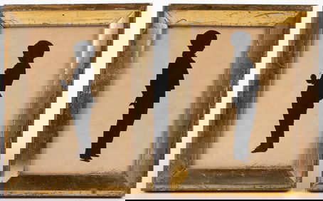 AMERICAN / BRITISH SCHOOL (19TH CENTURY) CUT-AND-PASTED BROTHERS SILHOUETTES, LOT OF TWO