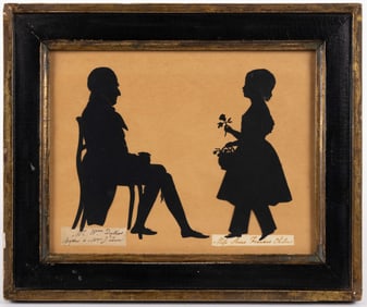 AUGUSTE EDOUART (FRENCH / AMERICAN, 1789-1861) ATTRIBUTED CUT-AND-PASTED SILHOUETTE