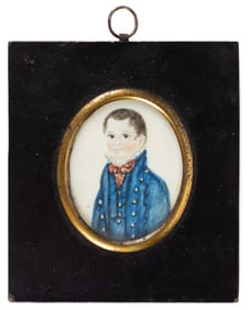 AMERICAN SCHOOL (19TH CENTURY) MINIATURE PORTRAIT OF A BOY