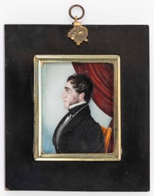 AMERICAN OR BRITISH SCHOOL (19TH CENTURY) MINIATURE PORTRAIT OF A GENTLEMAN