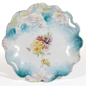 R.S. PRUSSIA PORCELAIN DOUBLE HIDDEN IMAGE SHALLOW BOWL