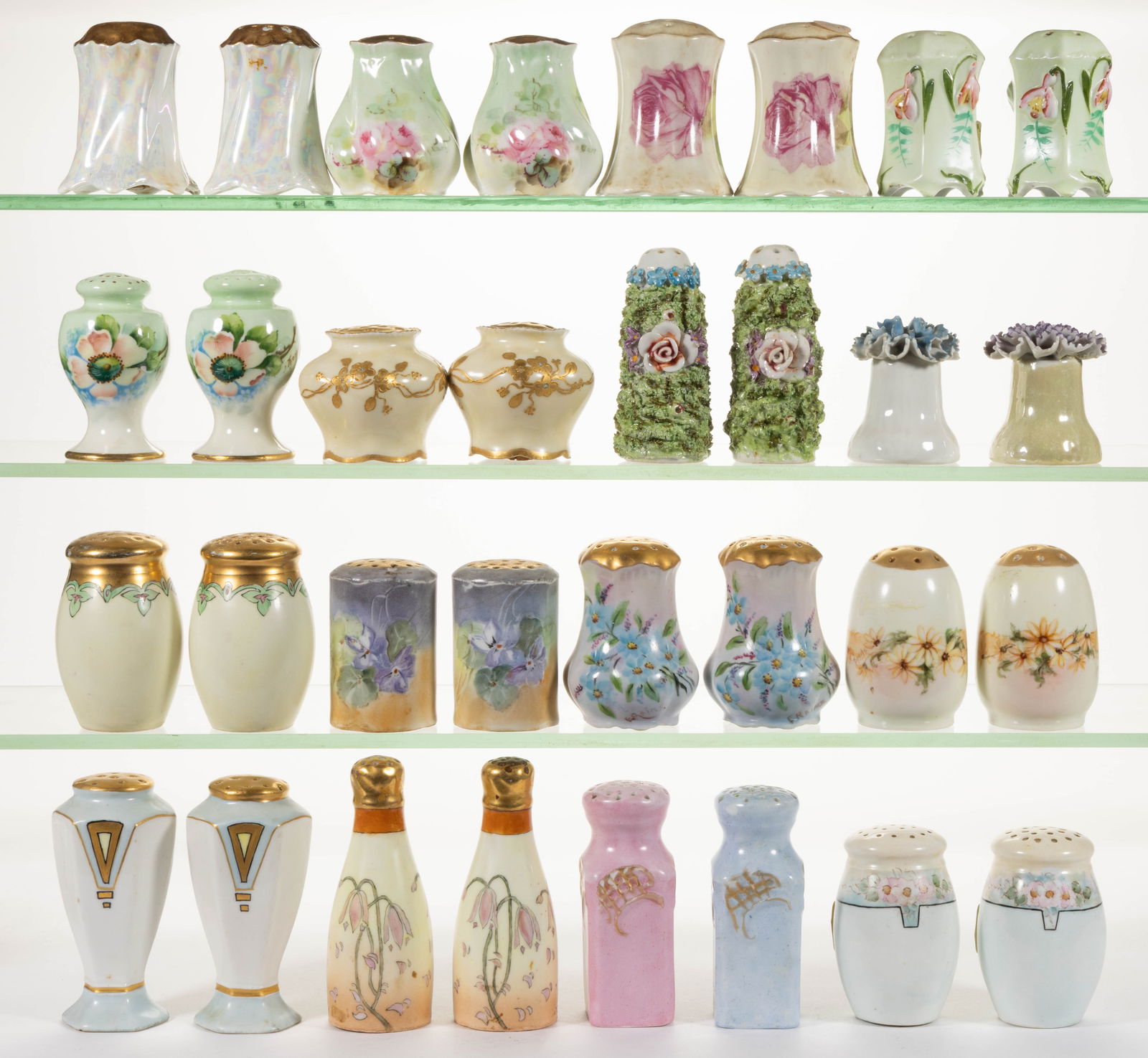 AUSTRIAN / GERMAN PORCELAIN SALT / PEPPER SHAKER PAIRS, LOT OF 16 (1 of 1)