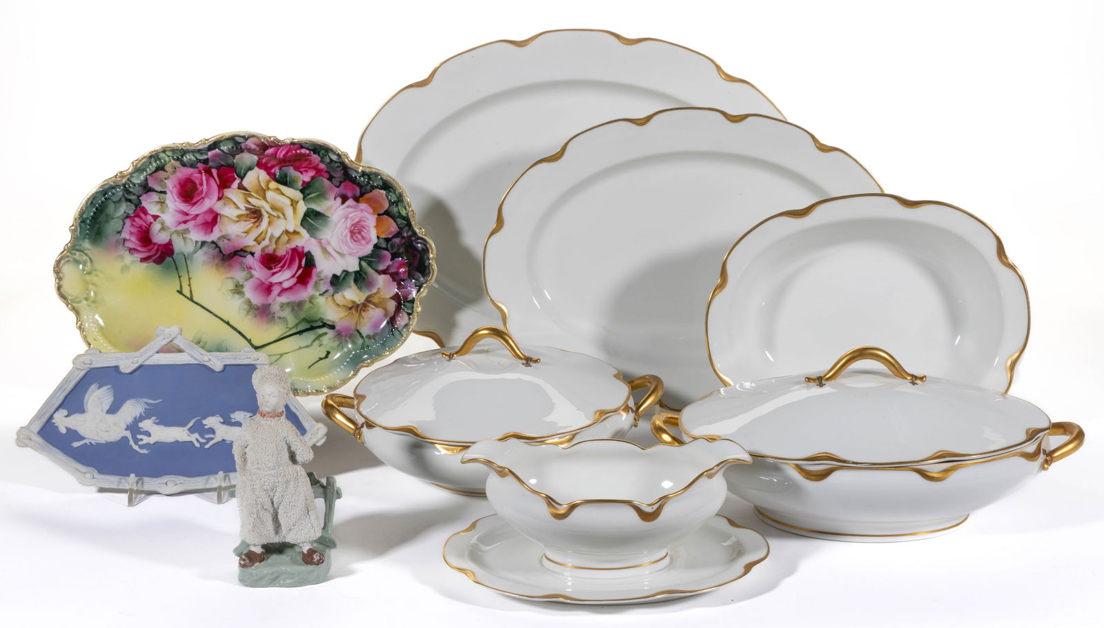 FRENCH AND GERMAN PORCELAIN ARTICLES, LOT OF NINE (1 of 1)