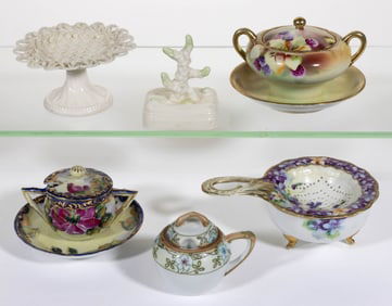 IRISH AND JAPANESE PORCELAIN ARTICLES, LOT OF SIX